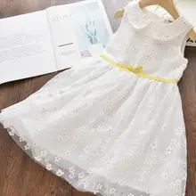 Летнее платье феи с фатиновой юбкой для девочек; платье принцессы; милое детское платье; 6 шт./партия;