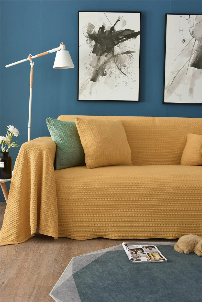 Однотонный чехол для дивана для гостиной, зеленый, желтый, розовый, синий, полотенце для дивана, Роскошное Одеяло, чехлы на диваны, универсальные