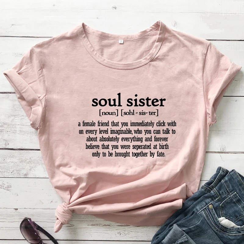 Soul Sister Camiseta para mujer, para mejor amiga, camisetas para moda informal grunge vintage, top|Camisetas| - AliExpress