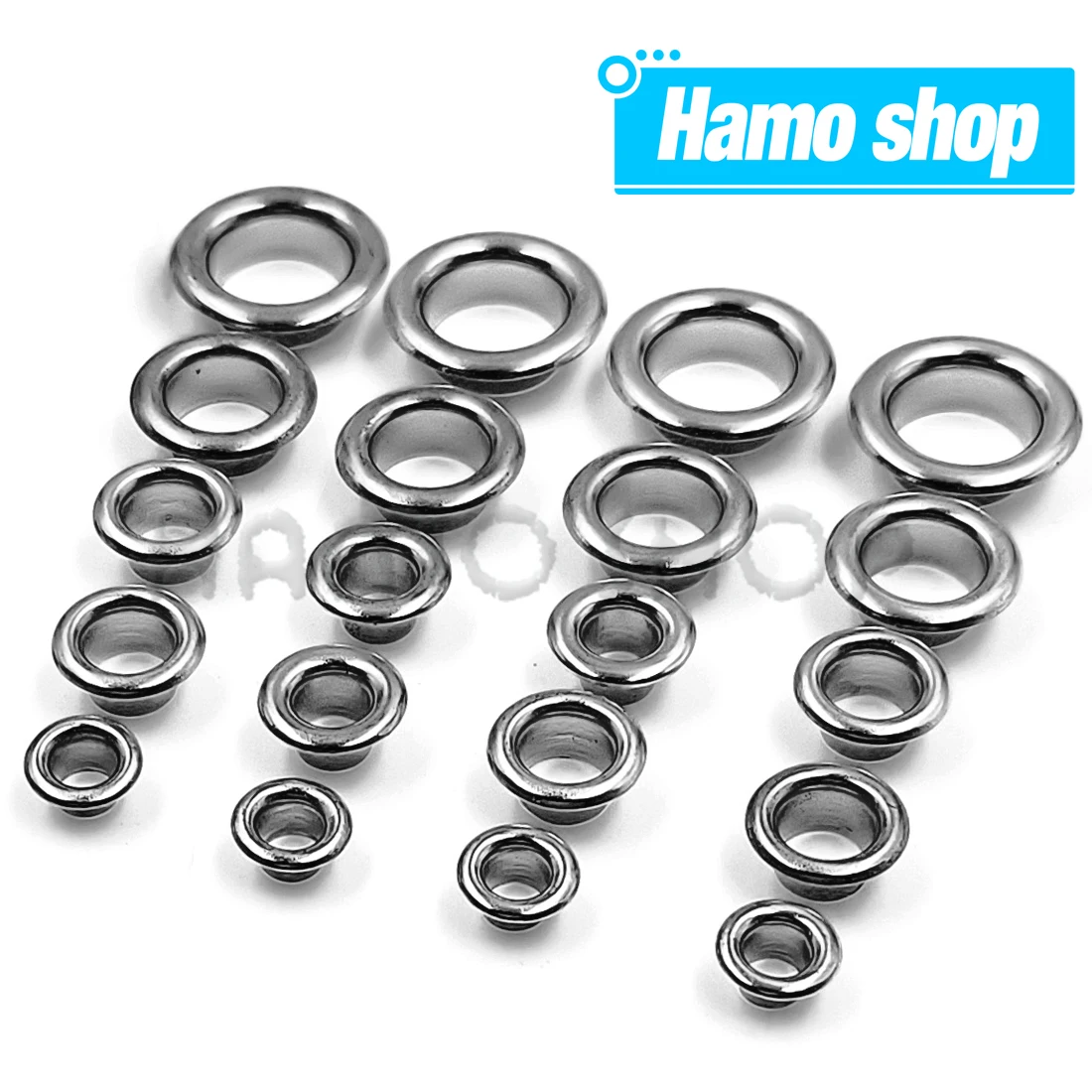 200Pcs Hole Metal Eyelets Grommets Gunblack Color with Washer For Diy Leathercraft Accessories Shoes Belt Cap Bag Tags Clothes