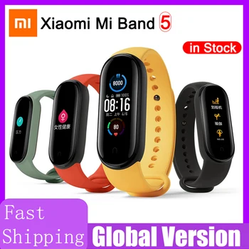 

In Stock Original Global Version Xiaomi Mi Band 5 Smart Bracelet 1.1" AMOLED Color Screen Smart Band Heart Rate Fitness Trackers