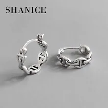 SHANICE корейский S925 Стерлинговое Серебро серьги-гвоздики холодный ветер ретро простой цепи женские серьги индивидуальность ниша серебряные ювелирные изделия