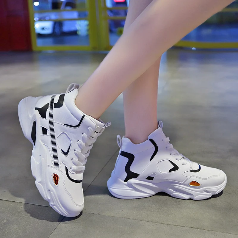 

Women Sneakers New Autumn Women Casual Shoes Platform Sneakers Spring Breathable Leather Shoes High Top Sneakers