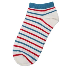 Женские зимние полосатые теплые носки, красный/синий цвет, вязаные короткие носки для женщин, распродажа