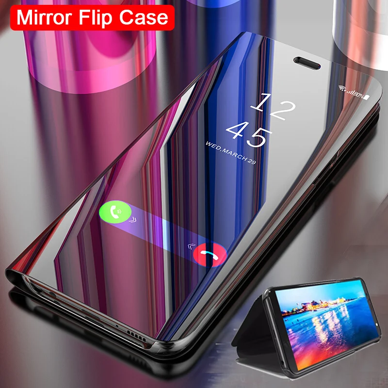 Зеркальный флип-чехол для samsung Galaxy Note 10 Pro 9 8 A50 A40 A60 A70 A20e A30 A20 A10 A9 A7 A6 J4 J6 2018 S8 S9 S10e S10