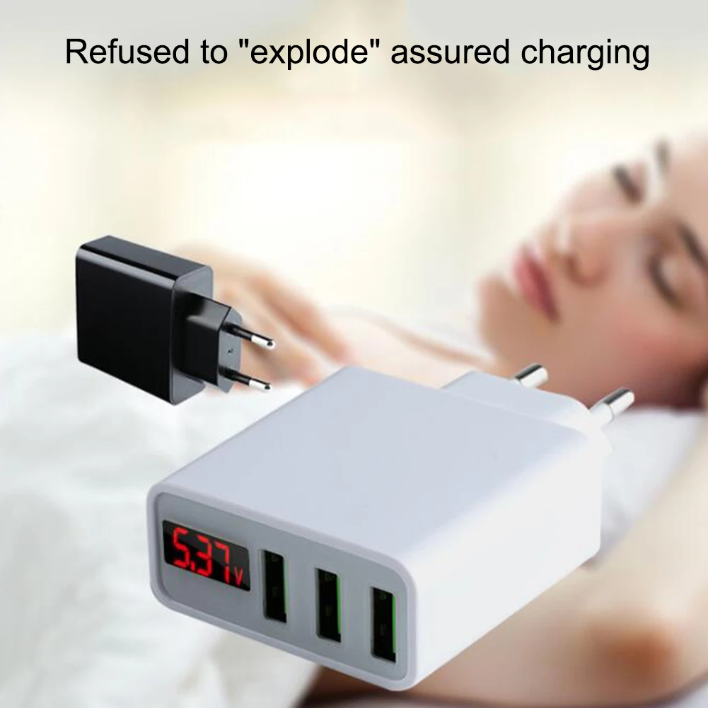 Зарядное устройство с 3 USB портами и светодиодным дисплеем 1 шт.|Зарядные