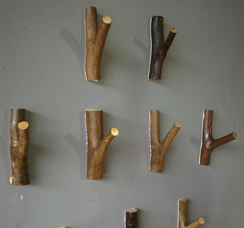 Tree Fork hook Pure Handmade Natural Growth Log Branch Creative Link Pure Handmade Wall-Link Decorative Wood Frame Natura