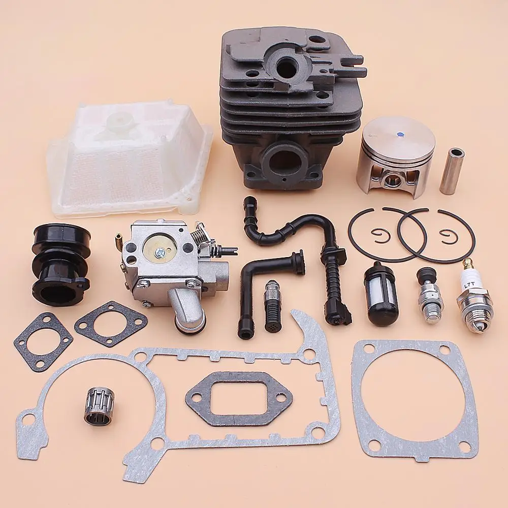 

49mm Cylinder Piston Carburetor Kit For Stihl MS361 MS 361 Air Fuel Oil Filter Line Intake Manifold Gasket Decompression Valve