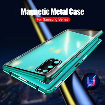 

360 Double Tempered Glass Phone Case on for Samsung Galaxy S20 Ultra S 20 Plus S20ultra S20plus Protection Camera Magnetic Cover