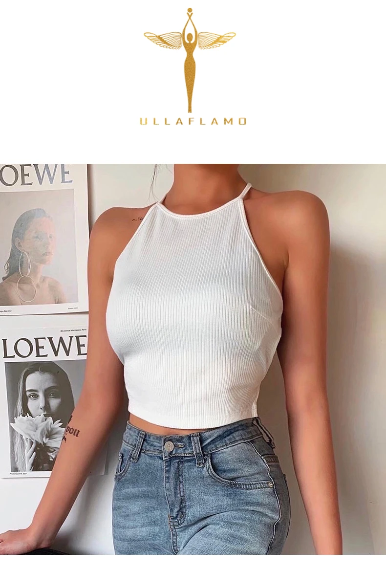 Sexy Backless Camis Women Criss Cross Halter Crop Top Camisole Party Club 2020 Summer Bandage Slim Female Streetwear Tank