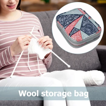 

Knitting Tool Holders Oxford Cloth Geometric Wool DIY Crochet Lightweight Portable Bag Outdoor Part Storage Tote Bag