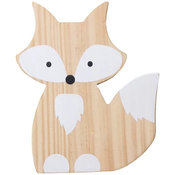 

Lovely Wooden Fox Kids Room Ornament Photograph Prop Home Desk Bookshelf Decor-White