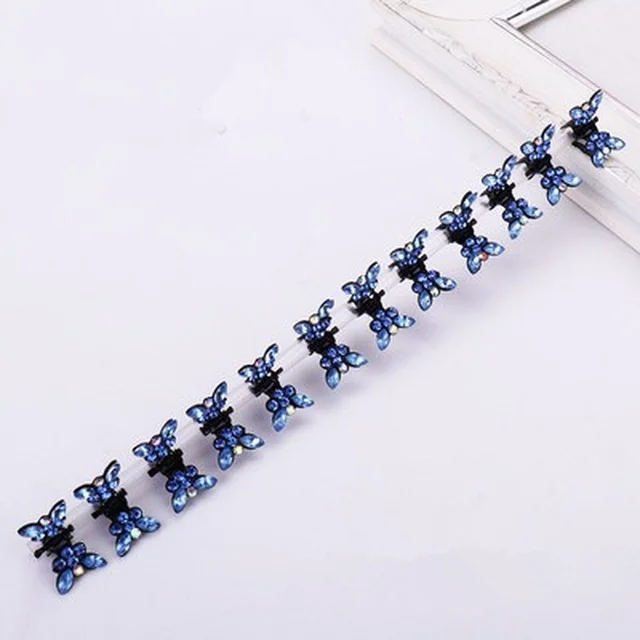 12PCS/Small and Cute Butterfly Hair Clips Suitable for Little Girls Metal Hair Clips Hair Clips Hair Bands Fashion Hair 2021 New Lake blue