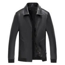 Весенняя и Осенняя мужская кожаная куртка, деловая повседневная куртка, большой размер, мотоциклетная куртка, искусственная кожа, пальто