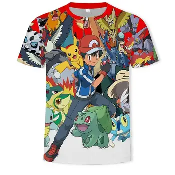 

Nueva moda ropa informal estilo Hip Hop Harajuku Pokemon Impresin digital 3d animacin grfico unisex camiseta Tops Casual de