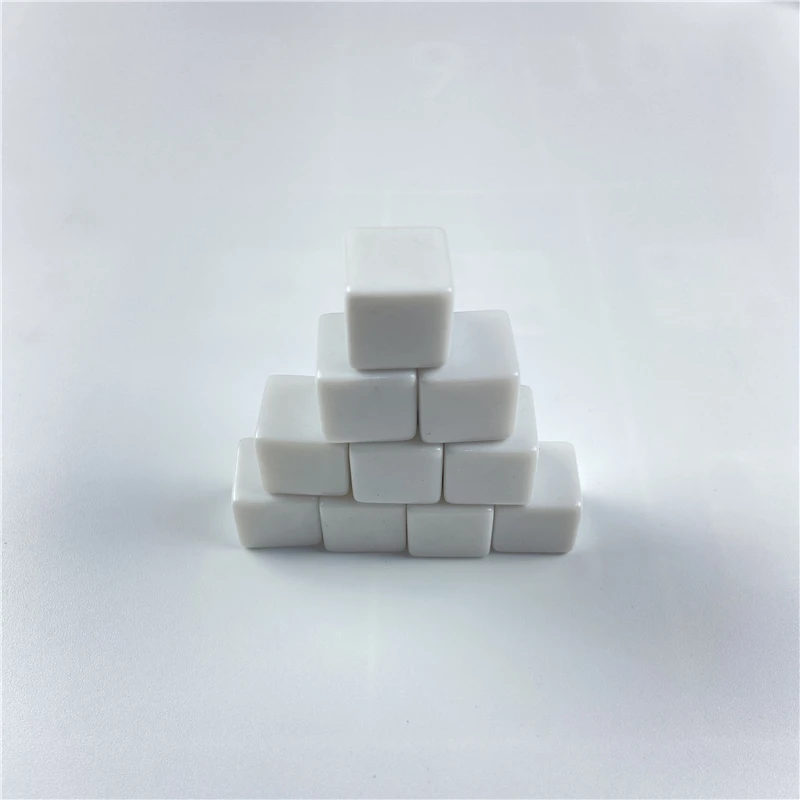 10 Leere Acrylwürfel – Abgerundet, Weiß, Trocken Abwischbar, Für Brettspiele, Unterricht & DIY-Projekte
