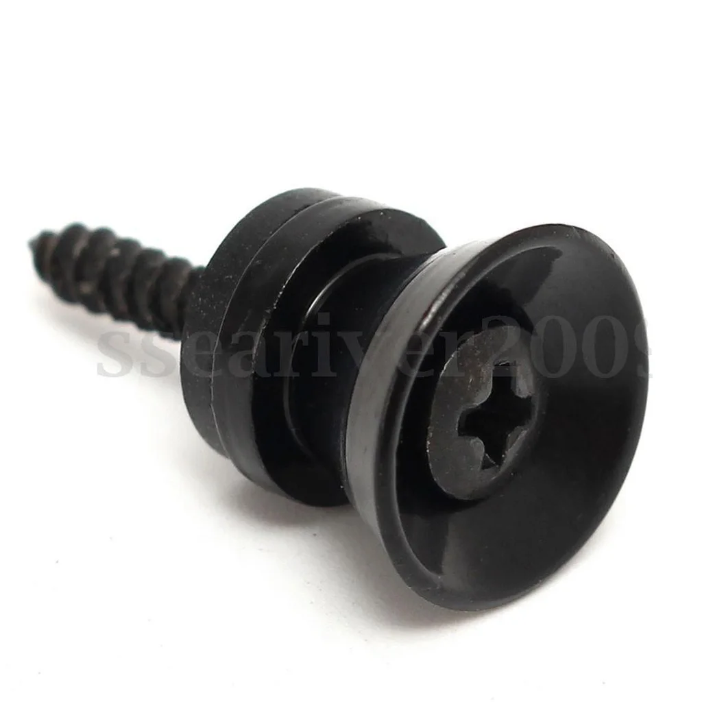 8 Pair Black Strap Lock End Pin For Electric Guitar Bass Strap Buttons Part