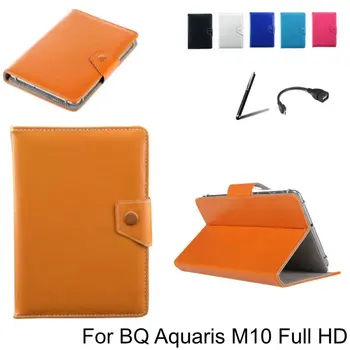 

For BQ Aquaris M10 Full HD 10.1 inch Tablet PU Leather Book Cover Magnetic Stand Case + Stylus Pen + OTG Cable