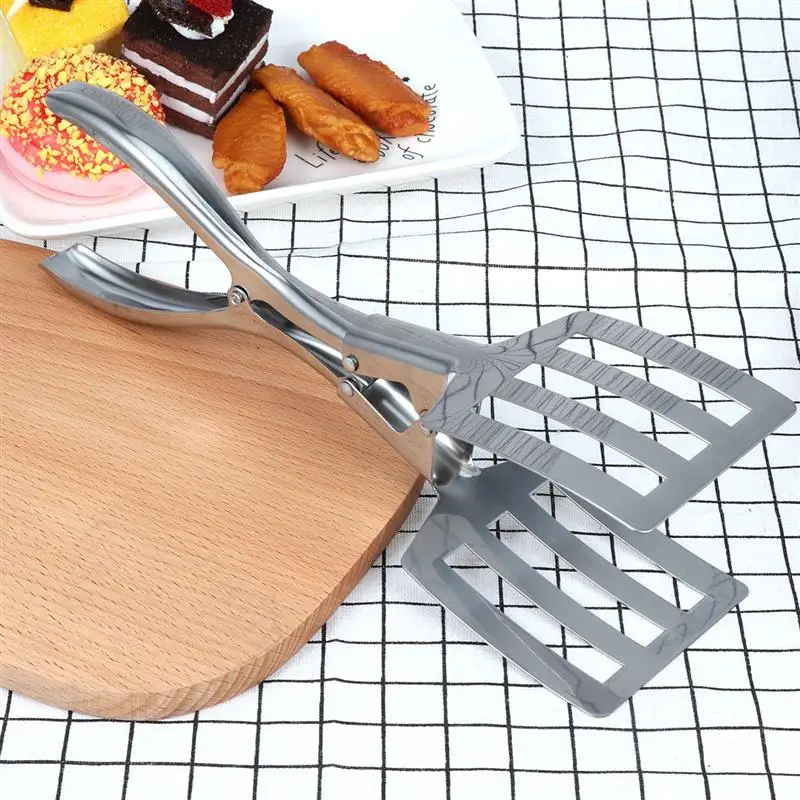 Stainless Steel Large BBQ Tong Multifunction Bread Clip Kitchen Food Serving Tongs For Barbecue Steak