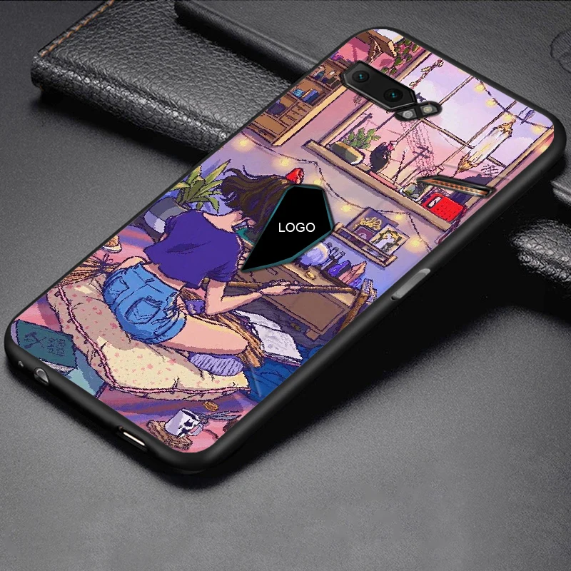 Чехол для ASUS ROG Phone II, чехол Phone2 ZS660KL, силиконовый чехол, задняя крышка для ASUS ROG Gaming Phone, 2 мультяшных узорных чехла