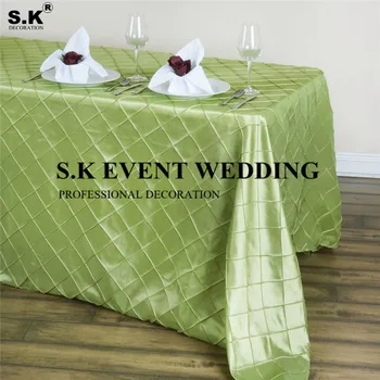 

Good Design Taffeta Pintuck Rectangular Tablecloth Poly Table Cloth For Banquet Wedding Event Home Decoration