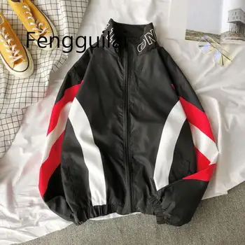 

Autumn Winter Jacket Men Thin Patchwork Jacket Coat Brand 2020 Streetwear Clothes Windbreaker Man Hip Hop Hooded Bomber Jacket