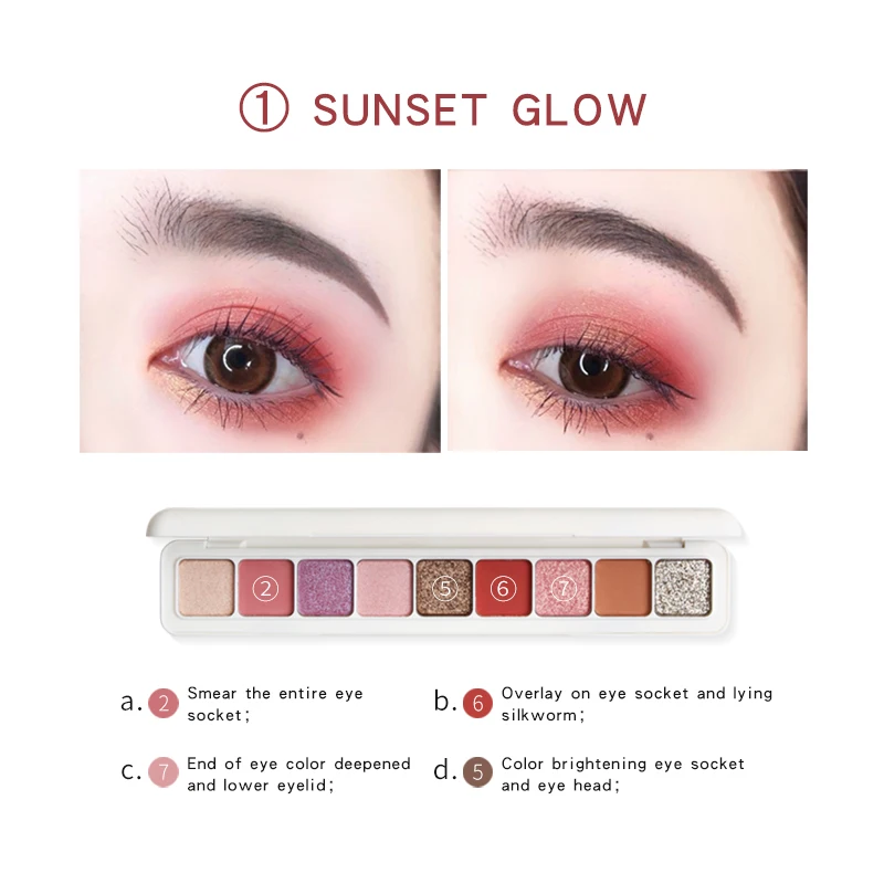 New 9 Colors Nude Glitter Eyeshadow Matte Long Lasting Waterproof Mineral Powder Eye Shadow Shimmer Palette Makeup Cosmetic Kit