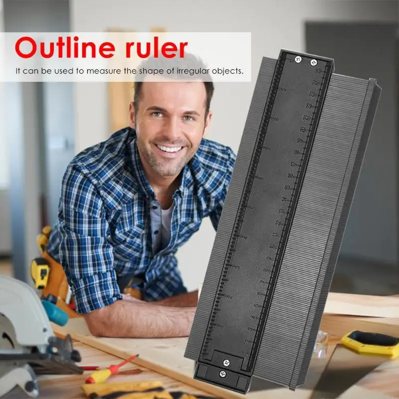 

10in Contour Gauge Profile Copy Duplicator Laminate Tiles Tool Stable Tailoring Molding Practical Durable Alloy Inner Frame