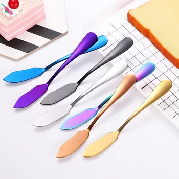 

304 Stainless Steel Butter Knife Cheese Dessert Jam Spreaders Cream Gold Black Rose Gold Knifes Western Cutlery Breakfast Tool