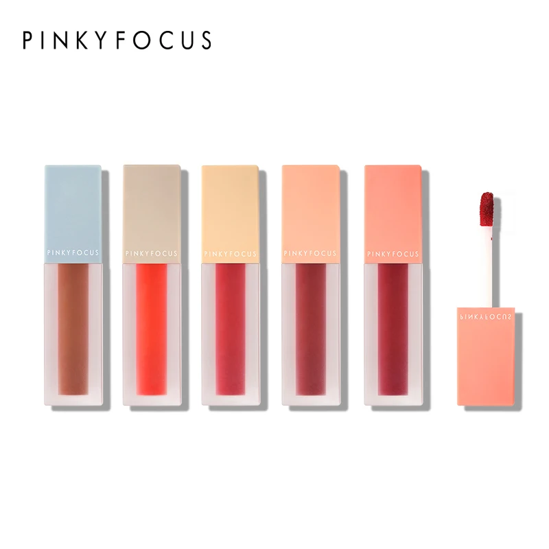 5 шт./компл. Pinkyfocus бархатный Матовый тинт для губ томатный красный водостойкий