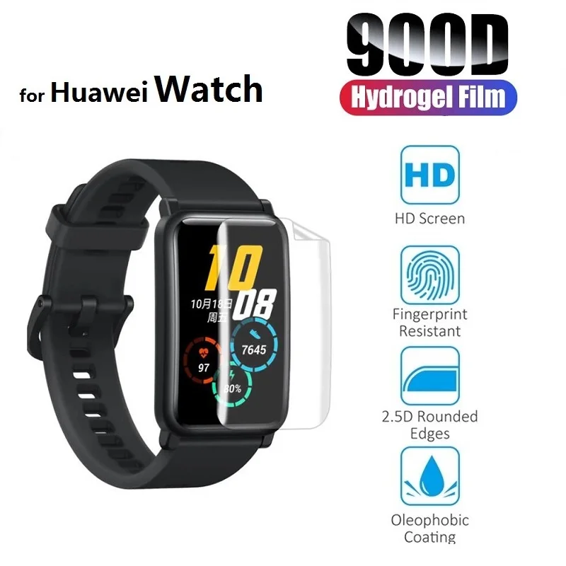 3 piezas Película lámina protectora de hidrogel para Huawei Watch Fit GT 2e 2 Pro GT 2 42MM 46MM (no vidrio)