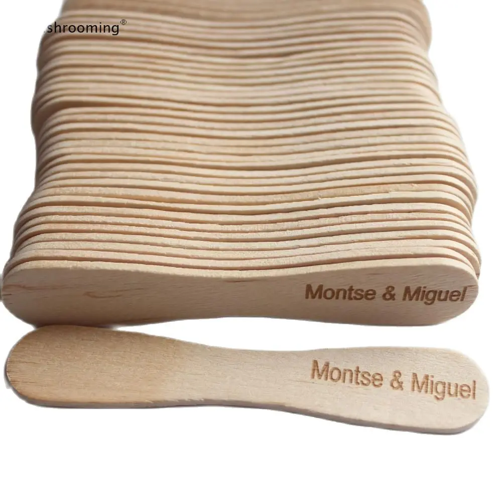 Ice Cream Scoop Plain Personalized Flat Ice Cream Scoops Birchwood Dessert Spoons Personalized Popsicle Sticks 50/100