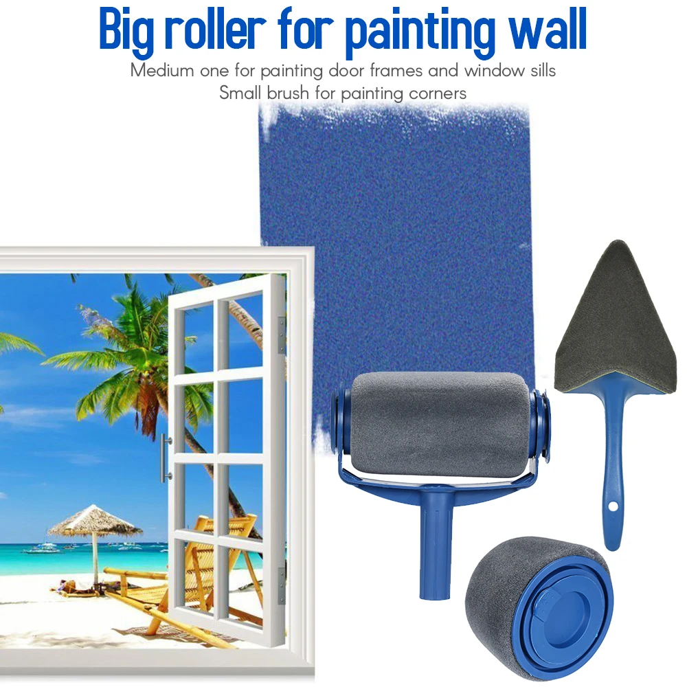 

9/10pcs Paint Roller Set Multifunctional Household Wall Decorative Paint Roller Brush Tool Painting Brush Set Wall Painting Tool