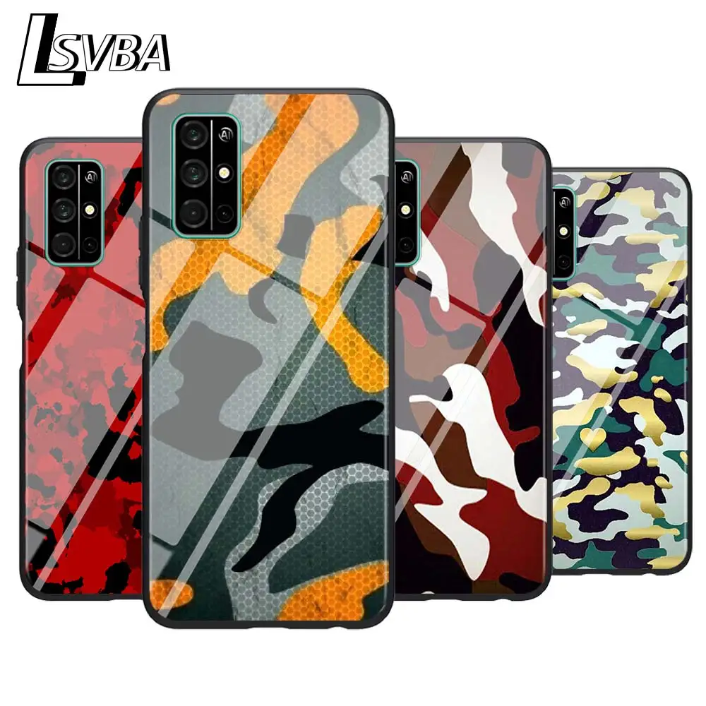 

For Huawei Honor 9A 9C 9S 9X Lite Phone Case Color Trend Camouflage for Honor 30 Pro Plus 20S 8A 8C 8S 87 7C 7S Silicone Cover