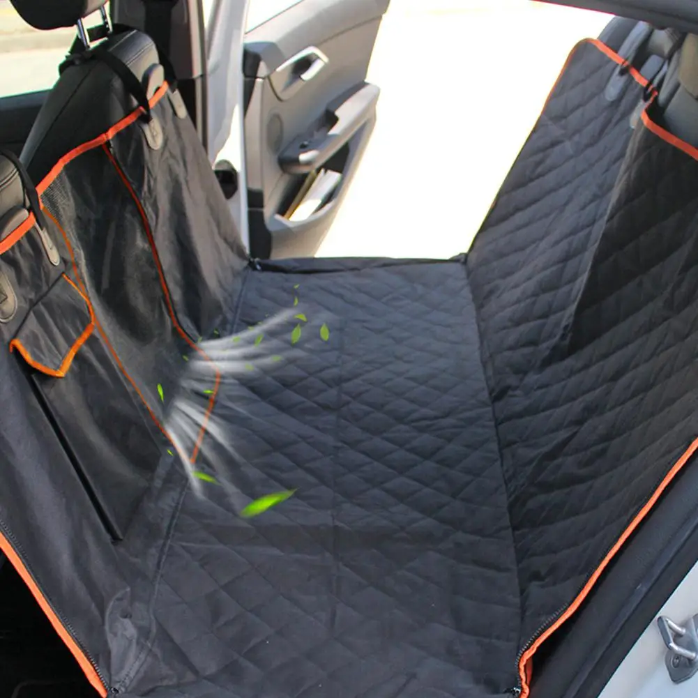 Собачий чехол для сиденья автомобиля сетка для просмотра Водонепроницаемый переноска для домашних животных Автомобильный задний багажник для заднего колеса подушка для гамака протектор с молнией и карманами