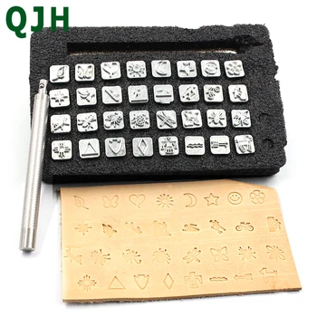 

32 Metal Stamp Punch Set Tool Leather Carving Stamp Tool DIY Leather Craft Printing Punch Stamp Seal Tool
