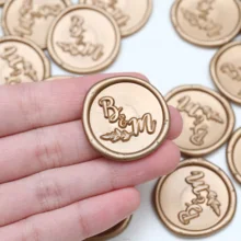 Пользовательские 2 инициалы клей лист воск печать наклейки для приглашения красочные конверты печать уникальный свадебный подарок