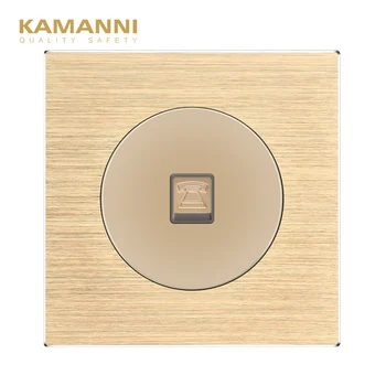 

Kamanni Computer/TV/Telephone Socket Aluminum Alloy Panel Gold Weak Current Socket 16a EU/UK/US Standard Power Socket