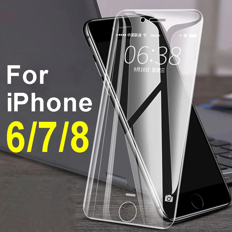 Бронированное Защитное стекло для iPhone 6 S 7 8 Plus s закаленное защиты экрана 6plus 7plus