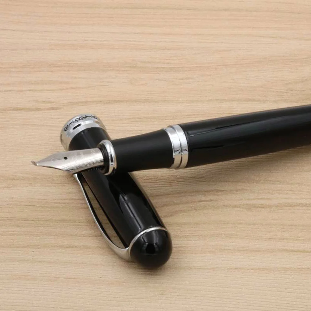 Роскошное Качество Jinhao 750 Черный лакированный с серебряной отделкой