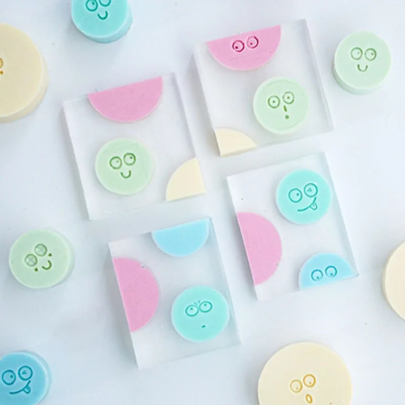 Facial Expression Handmade Soap Standard, Mini Soap Stamp Seal, Acrylic Soap Making, Chapter Supplies, 2x2cm, 6 Pcs