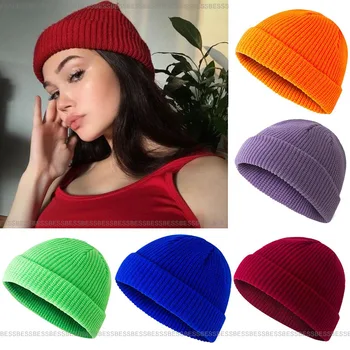 

Unisex Hat Cotton Blends Solid Warm Soft HIP HOP Knitted Hats Men Winter Caps Beanies For Girl Women Wholesale шляпа