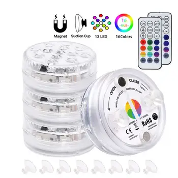 

Color Changing LED Pool Light Wedding IP66 Waterproof Pond Decoration Party Remote Control Submersible Battery Operated Magnets