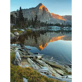 

Gatyztory Frame Mountain Lake Painting By Numbers Canvas Colouring Landscape Handpainted Diy Gift Home Wall Decor