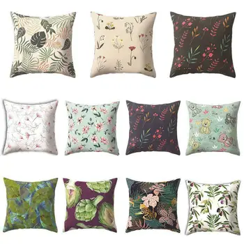 

Colorful Floral Plant Cushion Cover Pillowcase Flower Cover Printed Chair D8F0