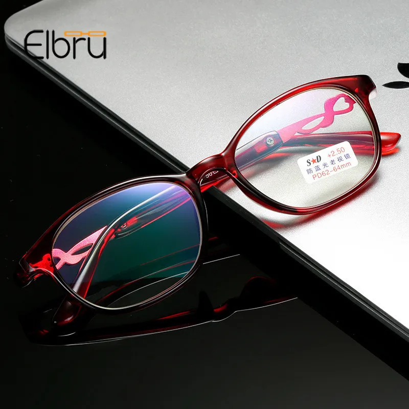 

Elbru TR90 Ultralight Anti Blue-Ray Reading Glasses Anti Blue Light Women Presbyopic Glasses Hyperopia Eyewear Readers +1.0to3.5
