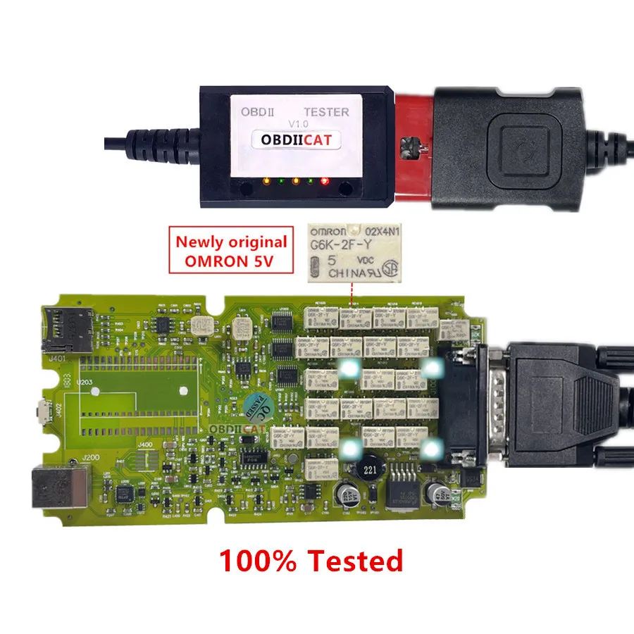 Оптовая продажа Новая зеленая плата OBDIICAT 2016.R1/2017.R1 NEC TCS с Bluetooth keygen obd2