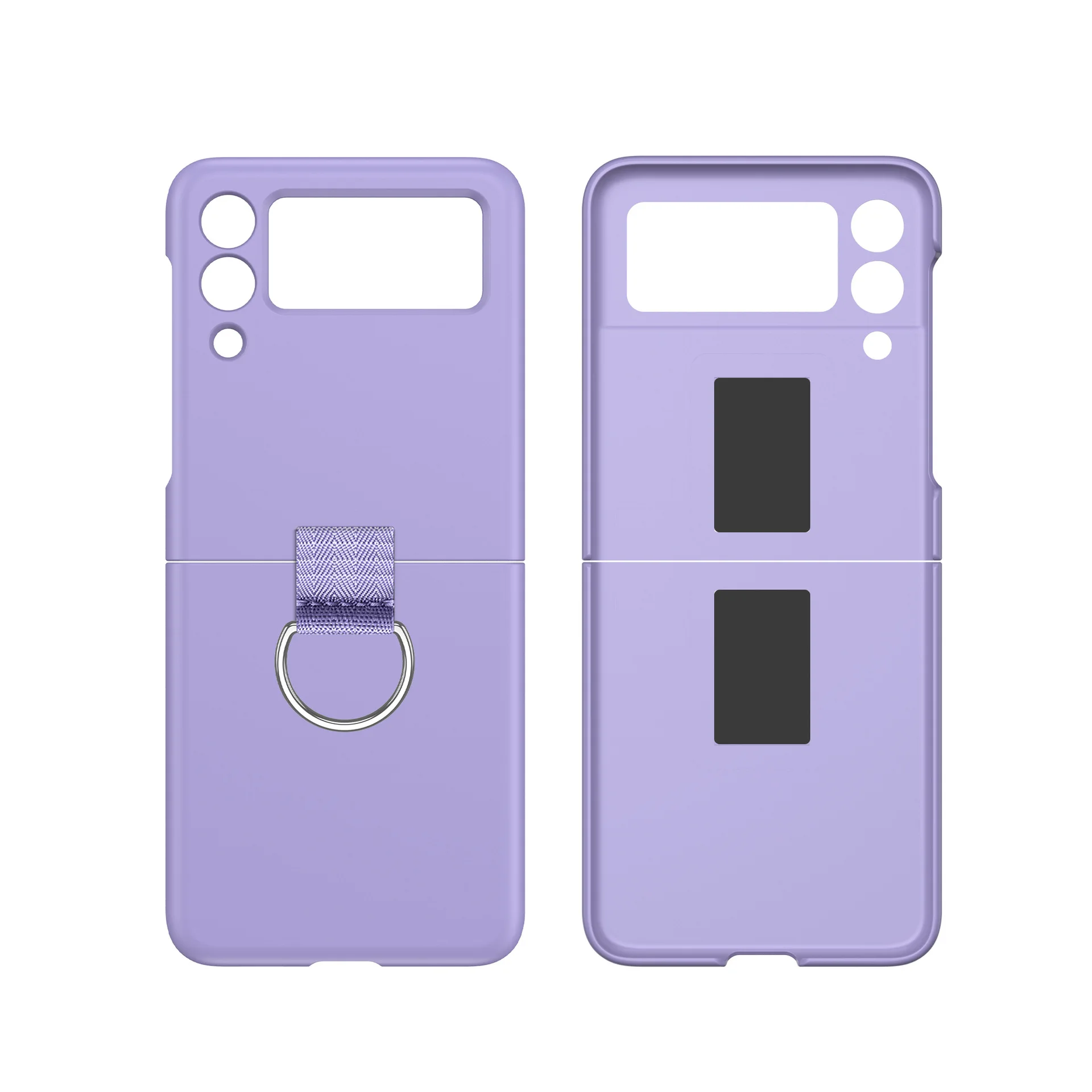 Anti-Fingerprint Ring Holder Case for Samsung Galaxy Z Flip 3 5G Flip3 Shockproof Protective Cover Coque samsung silicone case