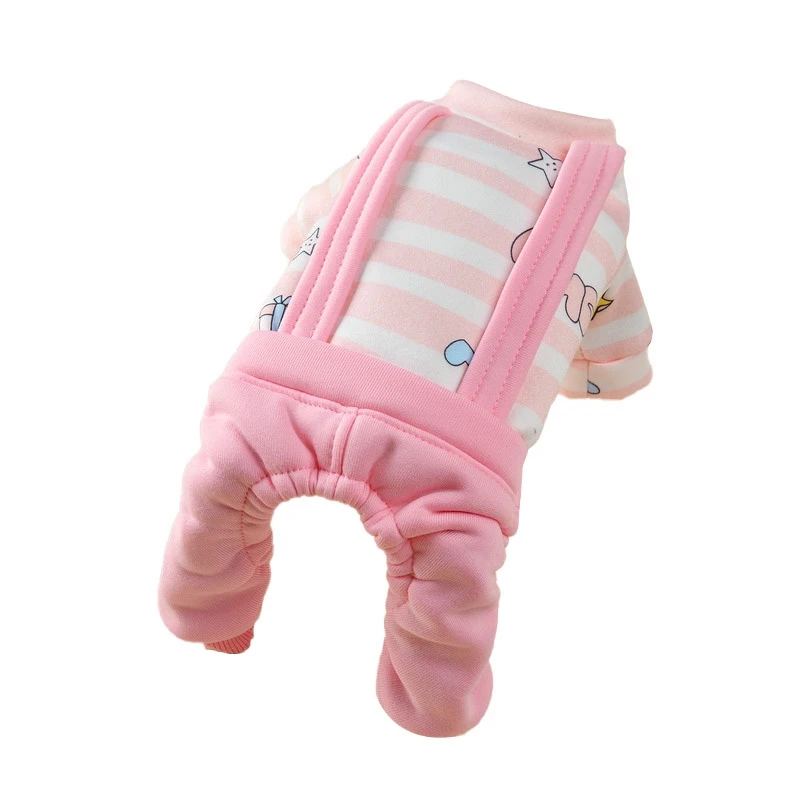 P Cute Animal Pattern Winter Jumpsuit for Dogs Warm Pet Pajamas Dog Clothes Pet Clothing For French Bulldog Chihauhua Puppy - Цвет: P