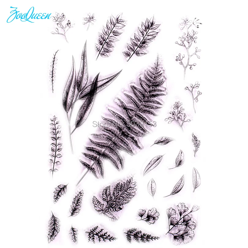 

Coral leaf transparent clear stamps for DIY Scrapbooking/Card Making/Sewing Fabric/Stamps set stationery Art Supply Decorations